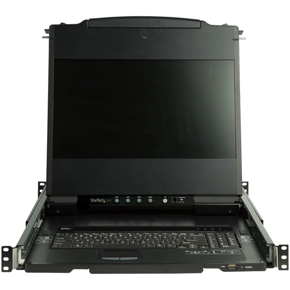 StarTech.com Dual Rail Rackmount KVM Console HD 1080p - Single Port DVI/VGA KVM w/17" LCD Monitor for Server Rack - Fully Featured 1U LCD KVM Drawer w/Cables - USB Support - 44230 MTBF RKCOND17HD