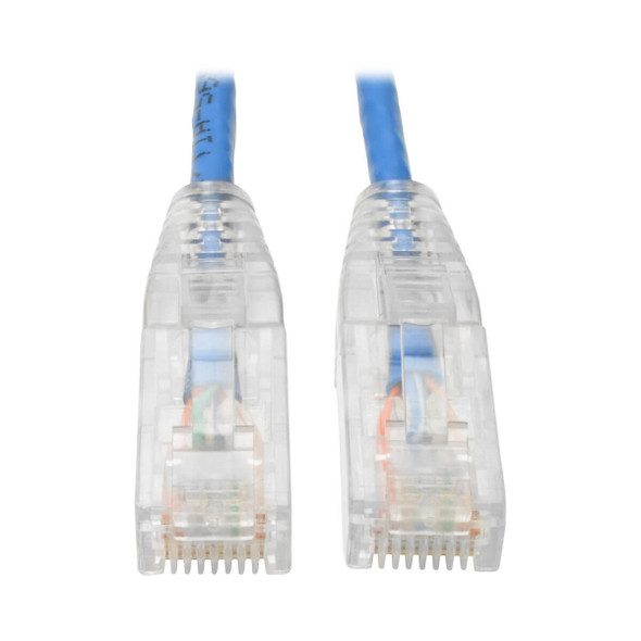 Tripp Lite Cat6 Gigabit Snagless Molded Slim UTP Ethernet Patch Cable (RJ45 M/M), Blue, 4.57 m N201-S15-BL