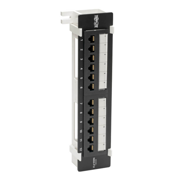 Tripp Lite Cat5e Wall-Mount 12-Port Patch Panel - PoE+ Compliant, 110/Krone, 568A/B, RJ45 Ethernet N050-P12