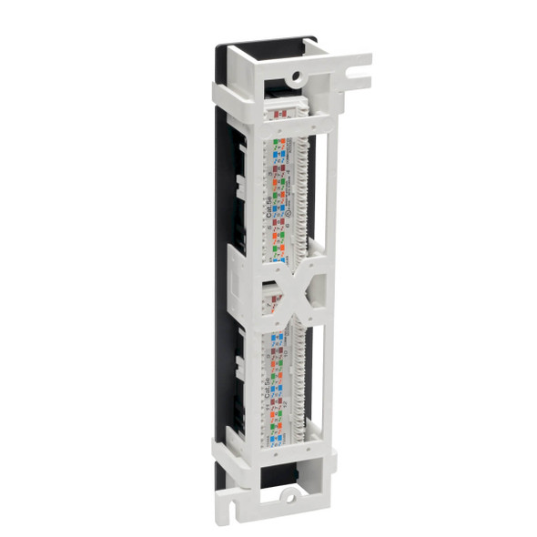 Tripp Lite Cat5e Wall-Mount 12-Port Patch Panel - PoE+ Compliant, 110/Krone, 568A/B, RJ45 Ethernet N050-P12