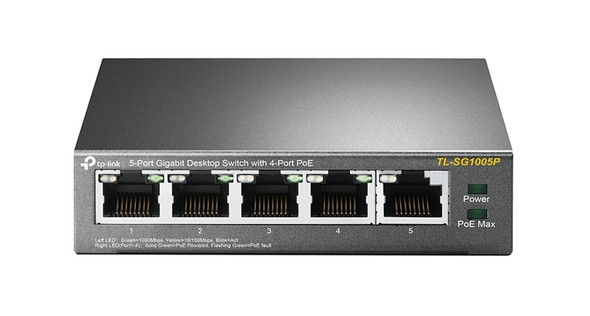 TP-LINK 5-Port Gigabit Desktop PoE Switch with 4-Port TL-SG1005P