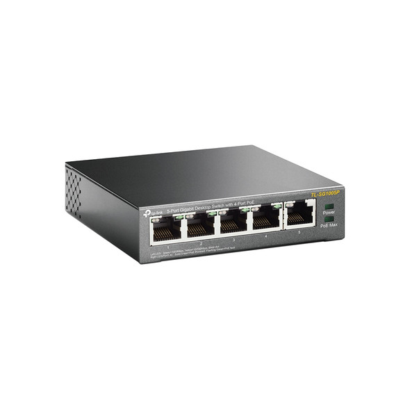 TP-LINK 5-Port Gigabit Desktop PoE Switch with 4-Port TL-SG1005P