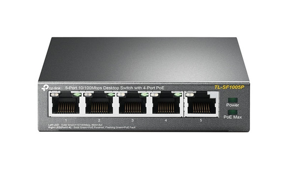 TP-LINK 5-Port 10/100Mbps Desktop PoE Switch with 4-Port TL-SF1005P