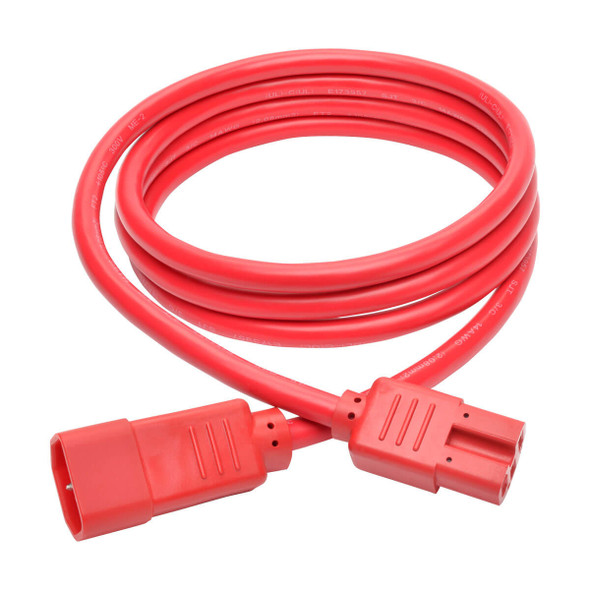 Tripp Lite Heavy-Duty Computer Power Cord, 15A, 14 AWG (IEC-320-C14 to IEC-320-C15), Red, 1.83 m P018-006-ARD