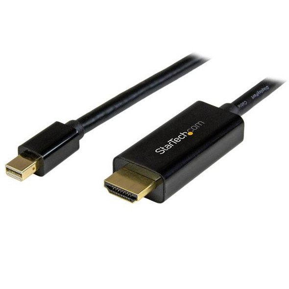 Startech.Com 15Ft (5M) Mini Displayport To Hdmi Cable - 4K 30Hz Video - Mdp To Hdmi Adapter Cable - Mini Dp Or Thunderbolt 1/2 Mac/Pc To Hdmi Monitor/Display - Mdp To Hdmi Converter Cord Mdp2Hdmm5Mb