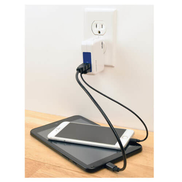 Tripp Lite 2-Port USB Wall/Travel Charger, 5V 3.4A / 17W U280-002-W12