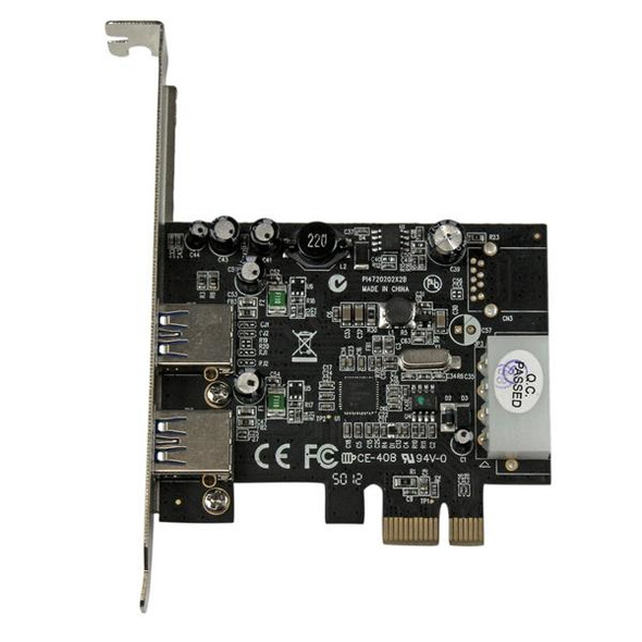 StarTech.com 2 Port PCI Express (PCIe) SuperSpeed USB 3.0 Card Adapter with UASP - LP4 Power PEXUSB3S25