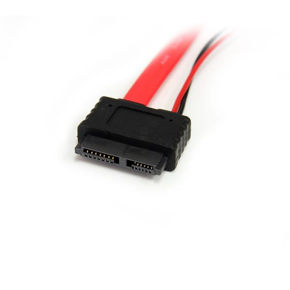 StarTech.com 12in Slimline SATA to SATA with LP4 Power Cable Adapter SLSATAF12