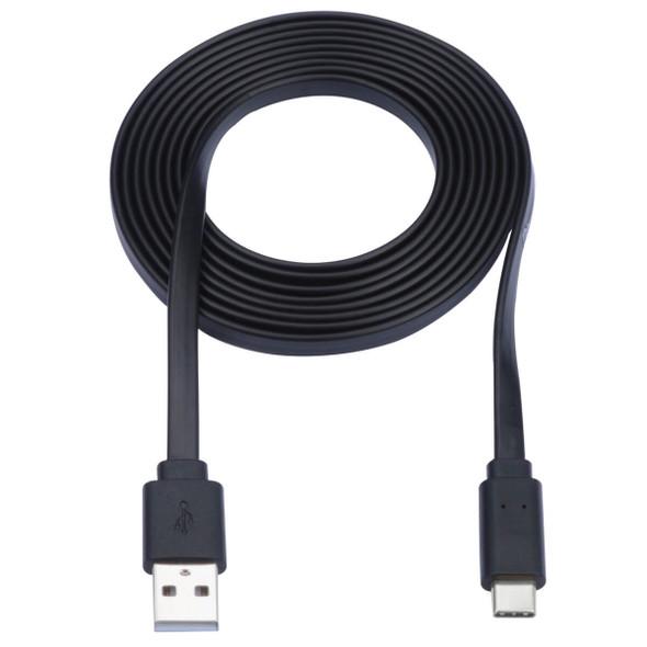 Tripp Lite USB-A to USB-C Flat Cable - M/M, USB 2.0, Thunderbolt 3 Compatible, Black, 0.9 m U038-003-FL