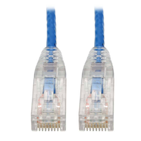 Tripp Lite Cat6 Gigabit Snagless Molded Slim UTP Ethernet Patch Cable (RJ45 M/M), Blue, 20.32 cm N201-S8N-BL