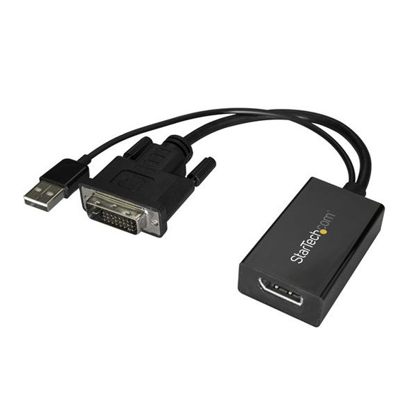 StarTech.com DVI2DP2 video cable adapter Black DVI2DP2