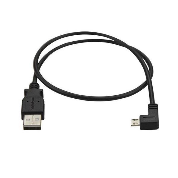 StarTech.com Micro-USB Charge-and-Sync Cable M/M - Left-Angle Micro-USB - 24 AWG - 0.5 m USBAUB50CMLA