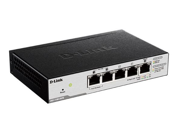 D-Link DGS-1100-05PD network switch Managed L2 Gigabit Ethernet (10/100/1000) Power over Ethernet (PoE) Black DGS-1100-05PD