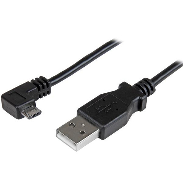 StarTech.com Micro-USB Charge-and-Sync Cable M/M - Right-Angle Micro-USB - 30/24 AWG - 1 m (3 ft.) USBAUB1MRA