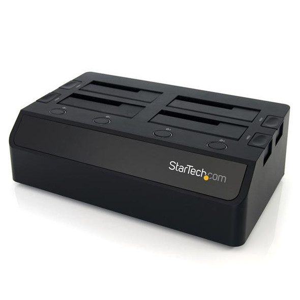 StarTech.com USB 3.0 to 4-Bay SATA 6Gbps Hard Drive Docking Station w/ UASP & Dual Fans - 2.5/3.5in SSD / HDD Dock SDOCK4U33