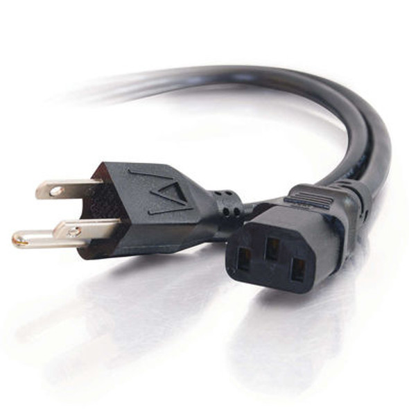 C2G 1ft Universal 18 AWG Power Cord (IEC320C13 -> NEMA 5-15P) Black 0.3 m 24240