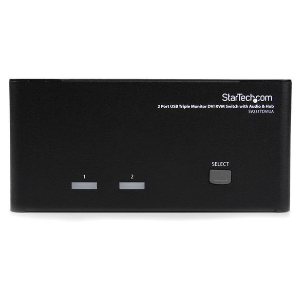 StarTech.com 2 Port Triple Monitor DVI USB KVM Switch with Audio & USB 2.0 Hub SV231TDVIUA
