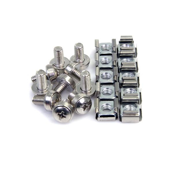 StarTech.com 100 Pkg M6 Mounting Screws and Cage Nuts for Server Rack Cabinet CABSCREWM62