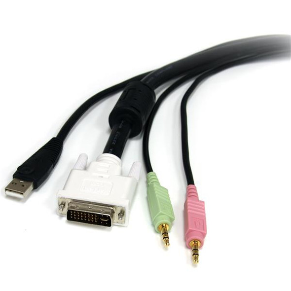 StarTech.com 10 ft 4-in-1 USB DVI KVM Cable with Audio and Microphone USBDVI4N1A10