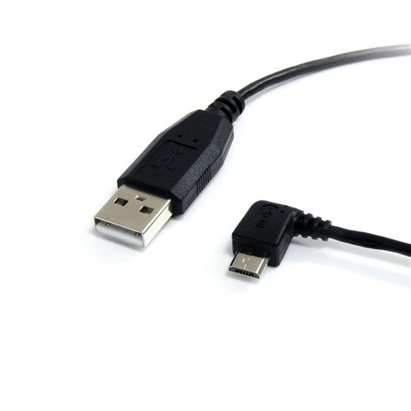 StarTech.com 1 ft Micro USB Cable - A to Left Angle Micro B UUSBHAUB1LA