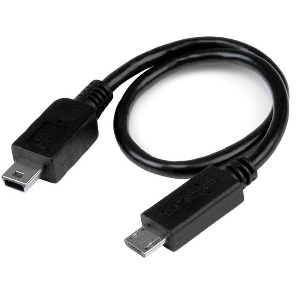 StarTech.com USB OTG Cable - Micro USB to Mini USB - M/M - 8 in. UMUSBOTG8IN