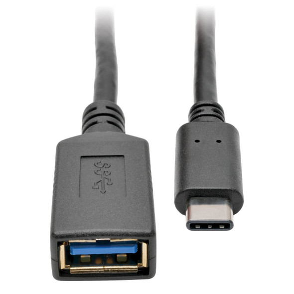 Tripp Lite USB 3.1 Gen 1 (5 Gbps) Adapter Cable, USB Type-C (USB-C) to USB Type-A M/F, 6-in. Length U428-06N-F