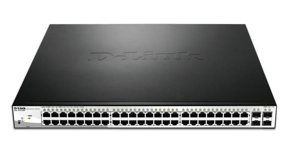 D-Link DGS-1210-52MP network switch Managed L2 Gigabit Ethernet (10/100/1000) Power over Ethernet (PoE) 1U Black DGS-1210-52MP