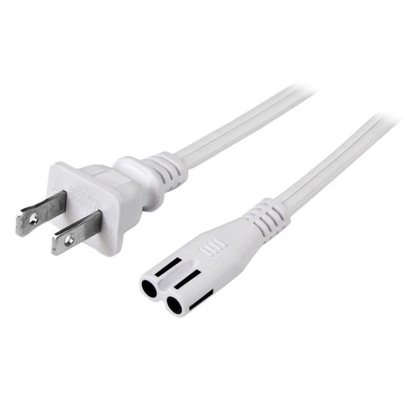 StarTech.com 6 ft White Standard Laptop Power Cord - NEMA 1-15P to C7 PXT101NB6W