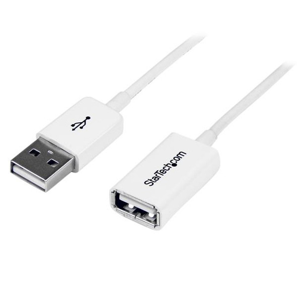 StarTech.com 1m White USB 2.0 Extension Cable A to A - M/F USBEXTPAA1MW