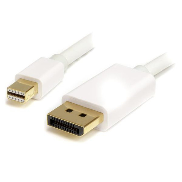 StarTech.com 2m (6 ft) White Mini DisplayPort to DisplayPort 1.2 Adapter Cable M/M - DisplayPort 4k MDP2DPMM2MW