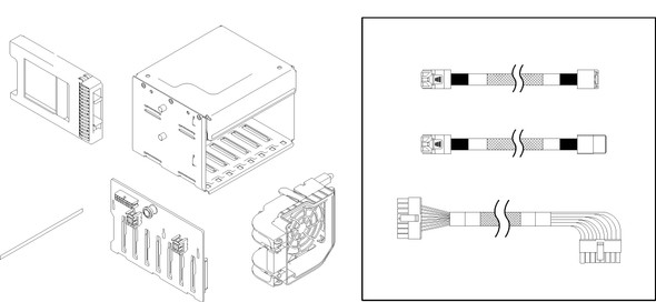 Lenovo ThinkSystem ST250 3.5" SATA/SAS 4-Bay Backplane Kit HDD enclosure Metallic 3.5" 4M17A12788