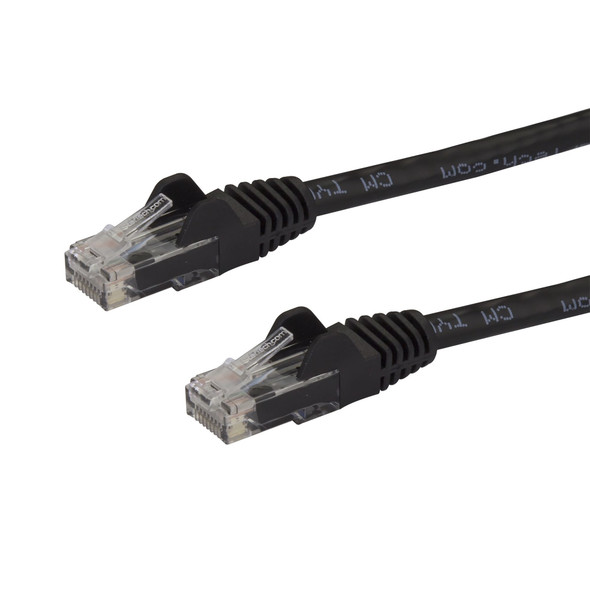 Startech.Com 50Ft Cat6 Ethernet Cable - Black Cat 6 Gigabit Ethernet Wire -650Mhz 100W Poe Rj45 Utp Network/Patch Cord Snagless W/Strain Relief Fluke Tested/Wiring Is Ul Certified/Tia N6Patch50Bk