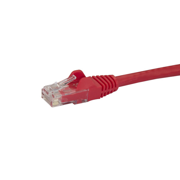 StarTech.com 100ft CAT6 Ethernet Cable - Red CAT 6 Gigabit Ethernet Wire -650MHz 100W PoE RJ45 UTP Network/Patch Cord Snagless w/Strain Relief Fluke Tested/Wiring is UL Certified/TIA N6PATCH100RD