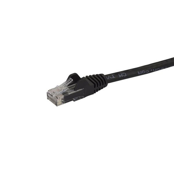 StarTech.com 100ft CAT6 Ethernet Cable - Black CAT 6 Gigabit Ethernet Wire -650MHz 100W PoE RJ45 UTP Network/Patch Cord Snagless w/Strain Relief Fluke Tested/Wiring is UL Certified/TIA N6PATCH100BK