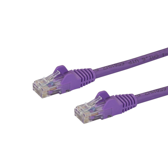 StarTech.com 3ft CAT6 Ethernet Cable - Purple CAT 6 Gigabit Ethernet Wire -650MHz 100W PoE RJ45 UTP Network/Patch Cord Snagless w/Strain Relief Fluke Tested/Wiring is UL Certified/TIA N6PATCH3PL