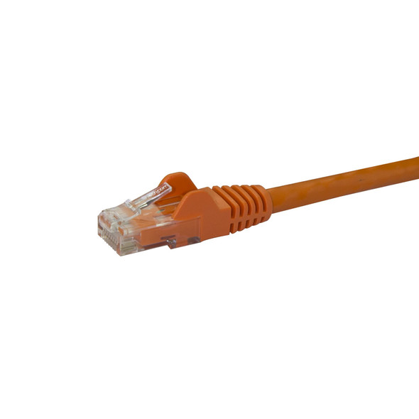 StarTech.com 25ft CAT6 Ethernet Cable - Orange CAT 6 Gigabit Ethernet Wire -650MHz 100W PoE RJ45 UTP Network/Patch Cord Snagless w/Strain Relief Fluke Tested/Wiring is UL Certified/TIA N6PATCH25OR