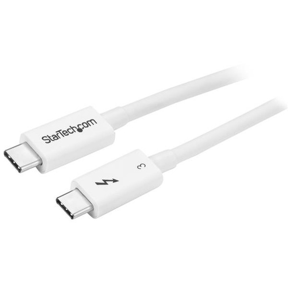 StarTech.com Thunderbolt 3 Cable - 40Gbps - 0.5m - White - Thunderbolt, USB, and DisplayPort Compatible TBLT34MM50CW
