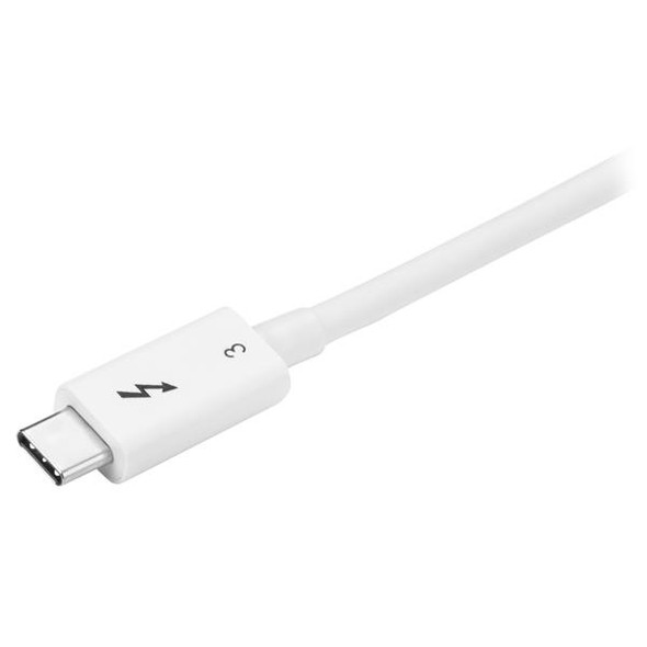 StarTech.com Thunderbolt 3 Cable - 40Gbps - 0.5m - White - Thunderbolt, USB, and DisplayPort Compatible TBLT34MM50CW