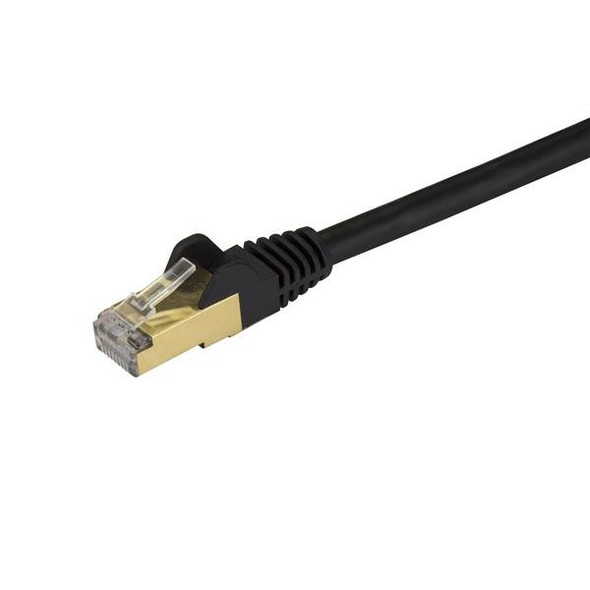 StarTech.com 9ft CAT6a Ethernet Cable - 10 Gigabit Shielded Snagless RJ45 100W PoE Patch Cord - 10GbE STP Network Cable w/Strain Relief - Black Fluke Tested/Wiring is UL Certified/TIA C6ASPAT9BK