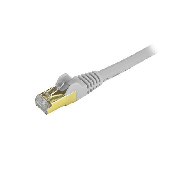 StarTech.com 8ft CAT6a Ethernet Cable - 10 Gigabit Shielded Snagless RJ45 100W PoE Patch Cord - 10GbE STP Network Cable w/Strain Relief - Gray Fluke Tested/Wiring is UL Certified/TIA C6ASPAT8GR