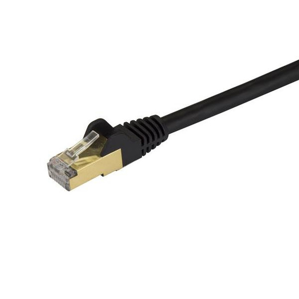 StarTech.com 4ft CAT6a Ethernet Cable - 10 Gigabit Shielded Snagless RJ45 100W PoE Patch Cord - 10GbE STP Network Cable w/Strain Relief - Black Fluke Tested/Wiring is UL Certified/TIA C6ASPAT4BK