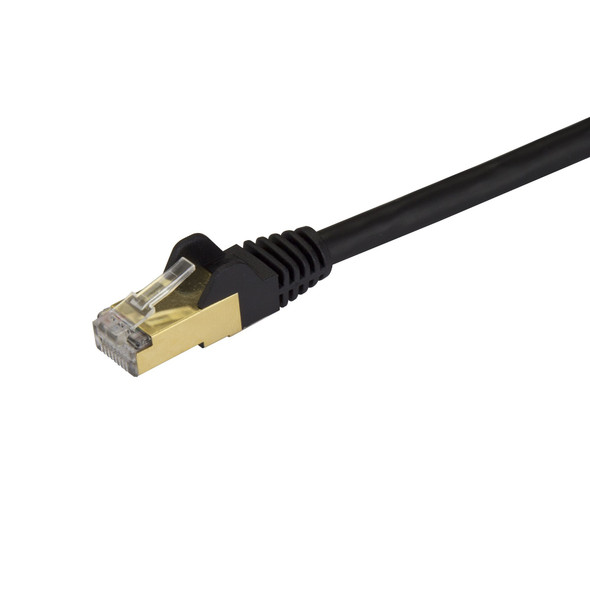 StarTech.com 35ft CAT6a Ethernet Cable - 10 Gigabit Shielded Snagless RJ45 100W PoE Patch Cord - 10GbE STP Network Cable w/Strain Relief - Black Fluke Tested/Wiring is UL Certified/TIA C6ASPAT35BK