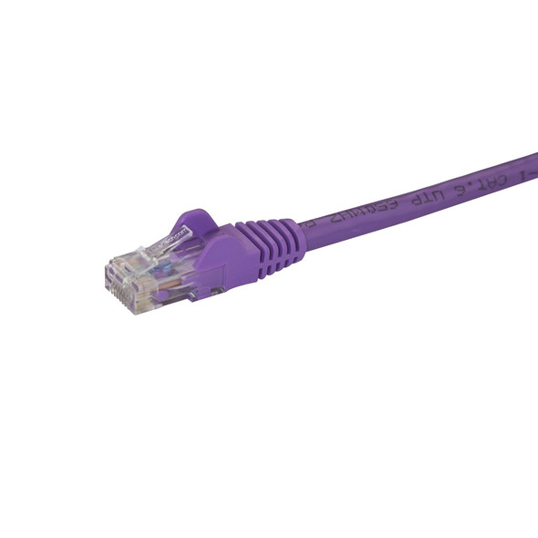 StarTech.com 8ft CAT6 Ethernet Cable - Purple CAT 6 Gigabit Ethernet Wire -650MHz 100W PoE RJ45 UTP Network/Patch Cord Snagless w/Strain Relief Fluke Tested/Wiring is UL Certified/TIA N6PATCH8PL