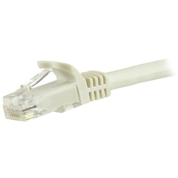 StarTech.com 6in CAT6 Ethernet Cable - White CAT 6 Gigabit Ethernet Wire -650MHz 100W PoE RJ45 UTP Network/Patch Cord Snagless w/Strain Relief Fluke Tested/Wiring is UL Certified/TIA N6PATCH6INWH