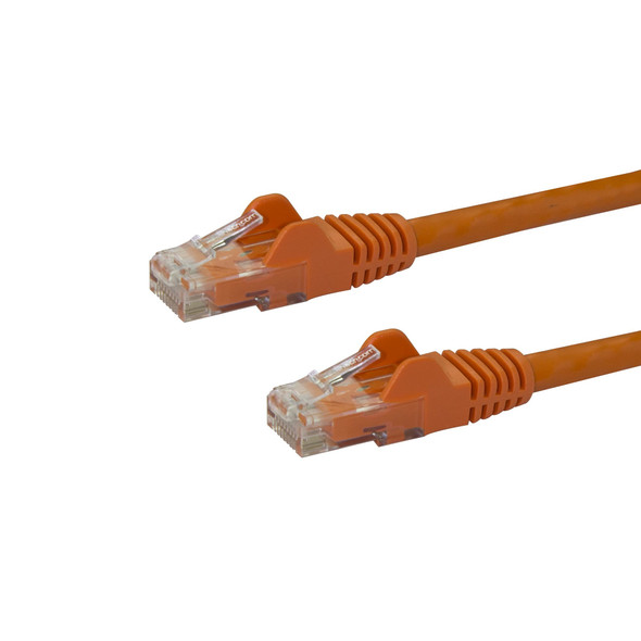 StarTech.com 20ft CAT6 Ethernet Cable - Orange CAT 6 Gigabit Ethernet Wire -650MHz 100W PoE RJ45 UTP Network/Patch Cord Snagless w/Strain Relief Fluke Tested/Wiring is UL Certified/TIA N6PATCH20OR