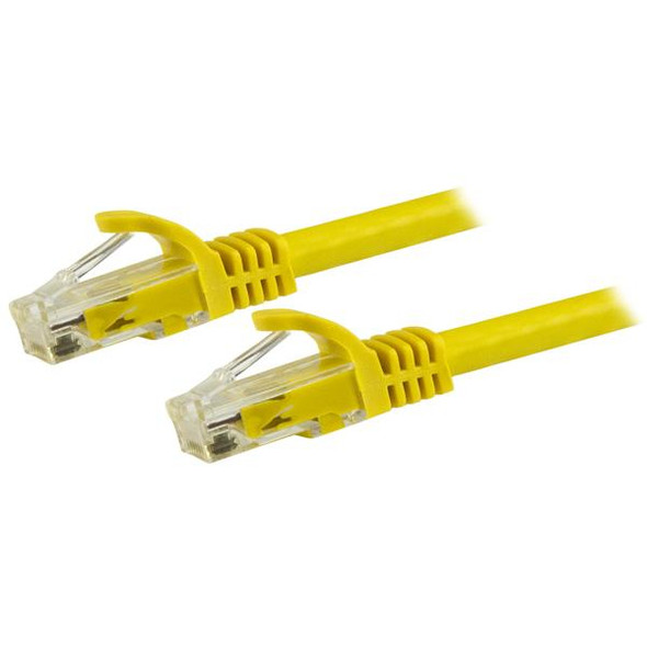 StarTech.com 12ft CAT6 Ethernet Cable - Yellow CAT 6 Gigabit Ethernet Wire -650MHz 100W PoE RJ45 UTP Network/Patch Cord Snagless w/Strain Relief Fluke Tested/Wiring is UL Certified/TIA N6PATCH12YL