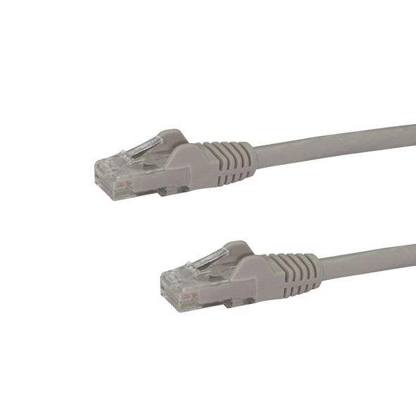 StarTech.com 12ft CAT6 Ethernet Cable - Gray CAT 6 Gigabit Ethernet Wire -650MHz 100W PoE RJ45 UTP Network/Patch Cord Snagless w/Strain Relief Fluke Tested/Wiring is UL Certified/TIA N6PATCH12GR