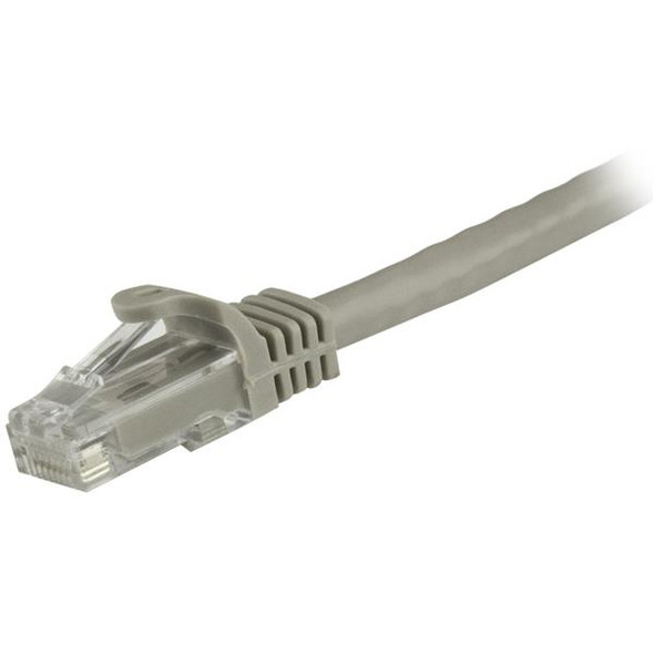 StarTech.com 1ft CAT6 Ethernet Cable - Gray CAT 6 Gigabit Ethernet Wire -650MHz 100W PoE RJ45 UTP Network/Patch Cord Snagless w/Strain Relief Fluke Tested/Wiring is UL Certified/TIA N6PATCH1GR