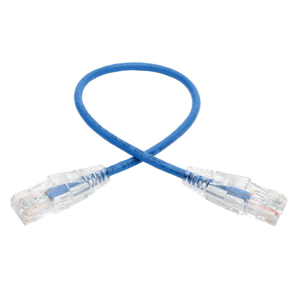 Tripp Lite Cat6 Gigabit Snagless Molded Slim UTP Ethernet Patch Cable (RJ45 M/M), Blue, 0.31 m N201-S01-BL