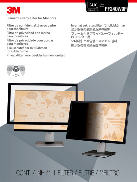 3M Framed Privacy Filter for 24" Widescreen Monitor PF240W9F
